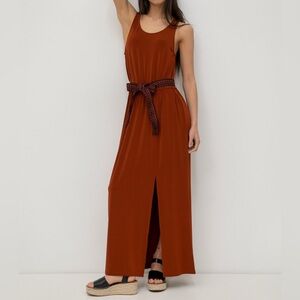 Marella Jersey Maxi Sleeveless Terracotta dress